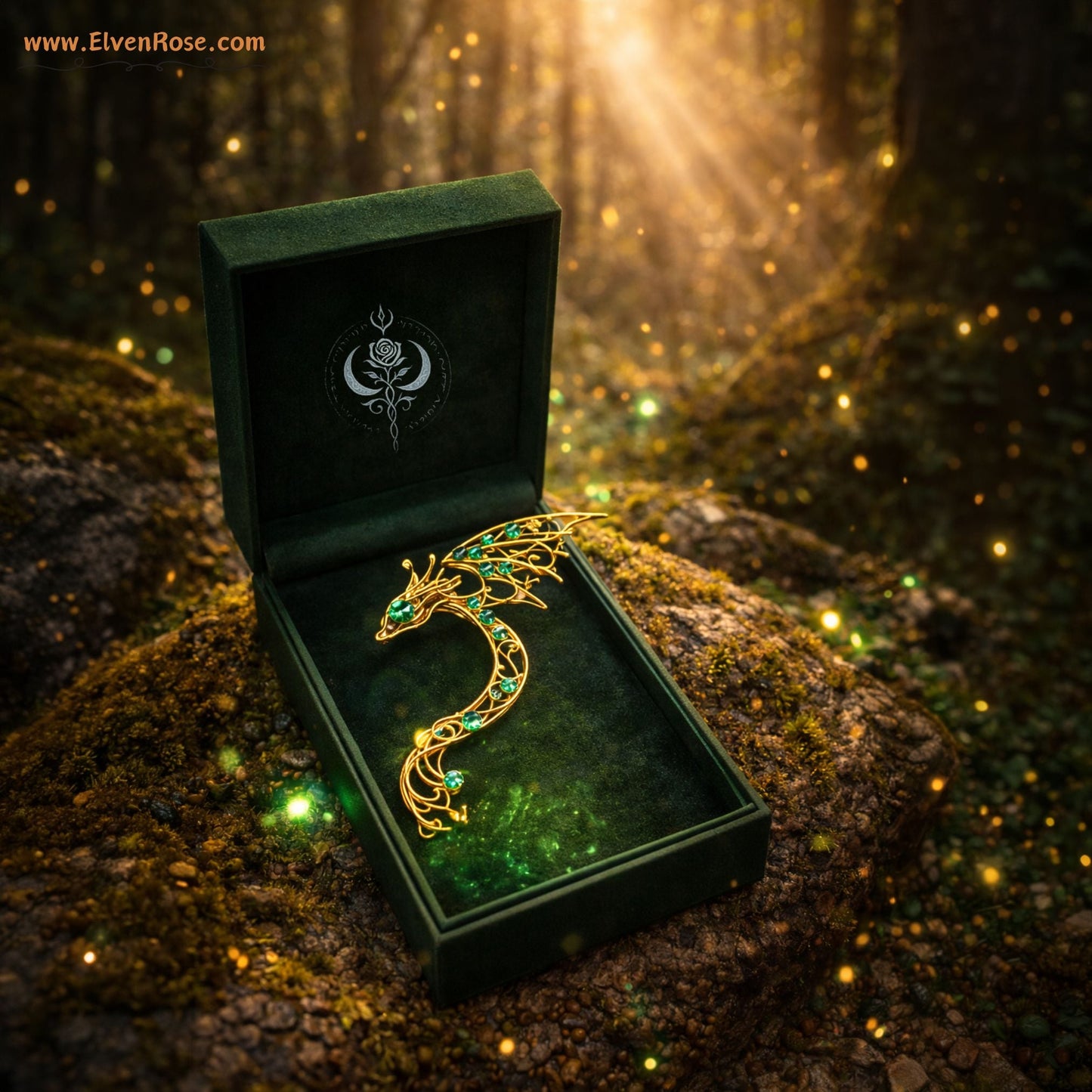 Golden Dragon Ear Wrap Earring - Elven Rose