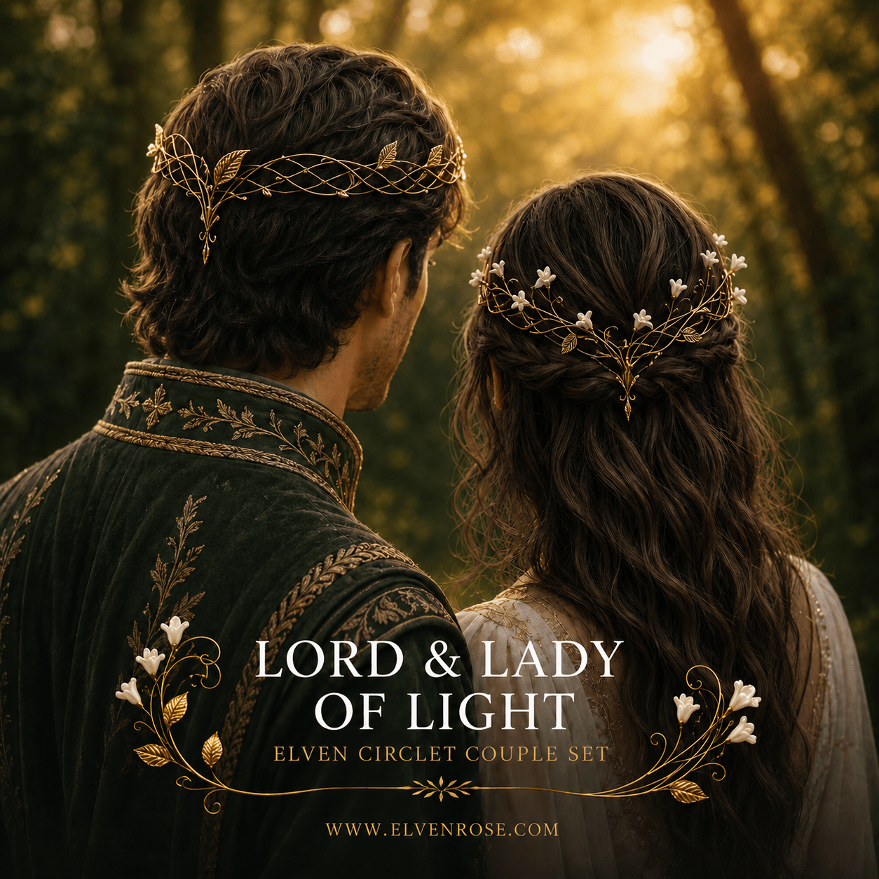 Lord of Light Crown – Elven King Crown for Weddings, LARP & Fantasy Events - Elven Rose