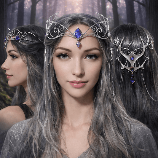 "Moonshadow Empress" Fantasy Crown - Elven Rose