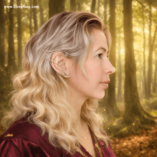 Whispering Sylvan elf ear cuff earrings - Elven Rose