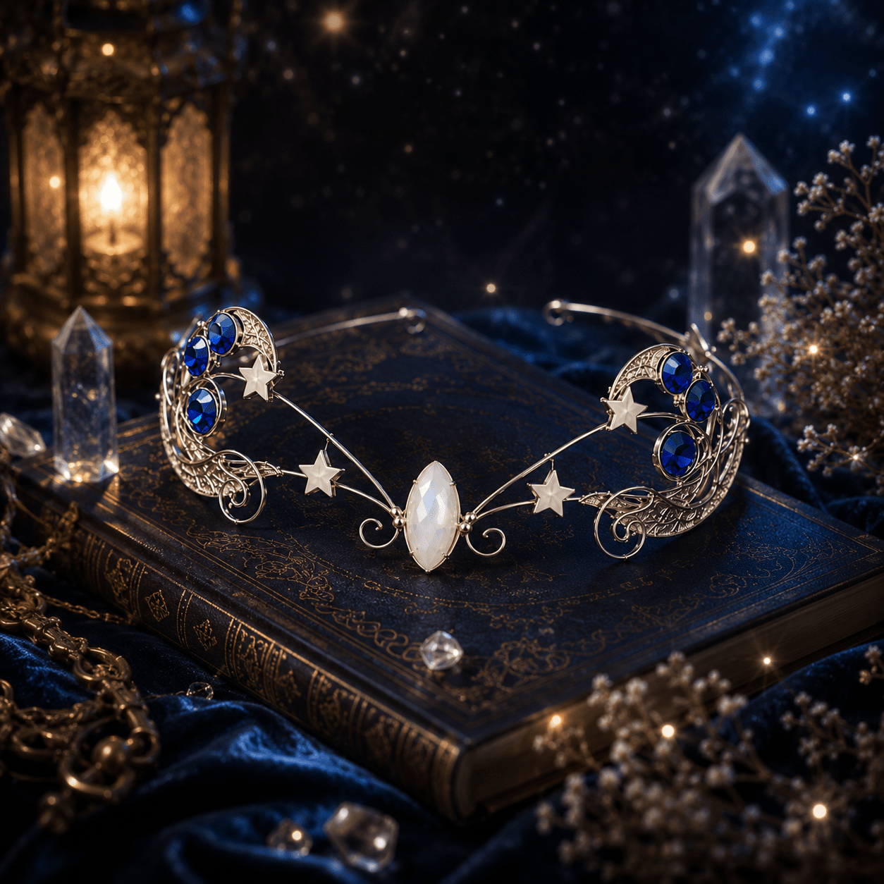 "Queen of Stars Crown" Celestial Elven Tiara - Elven Rose