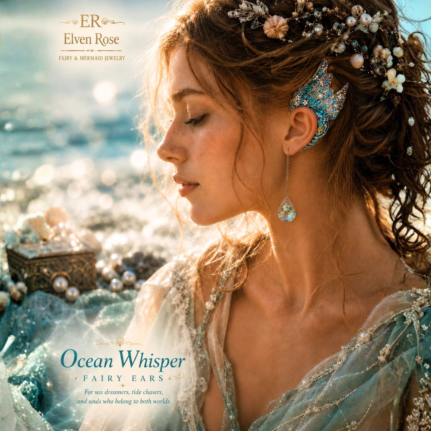 "Ocean Whisper Fairy Ears" Mermaid Ear Jewelry