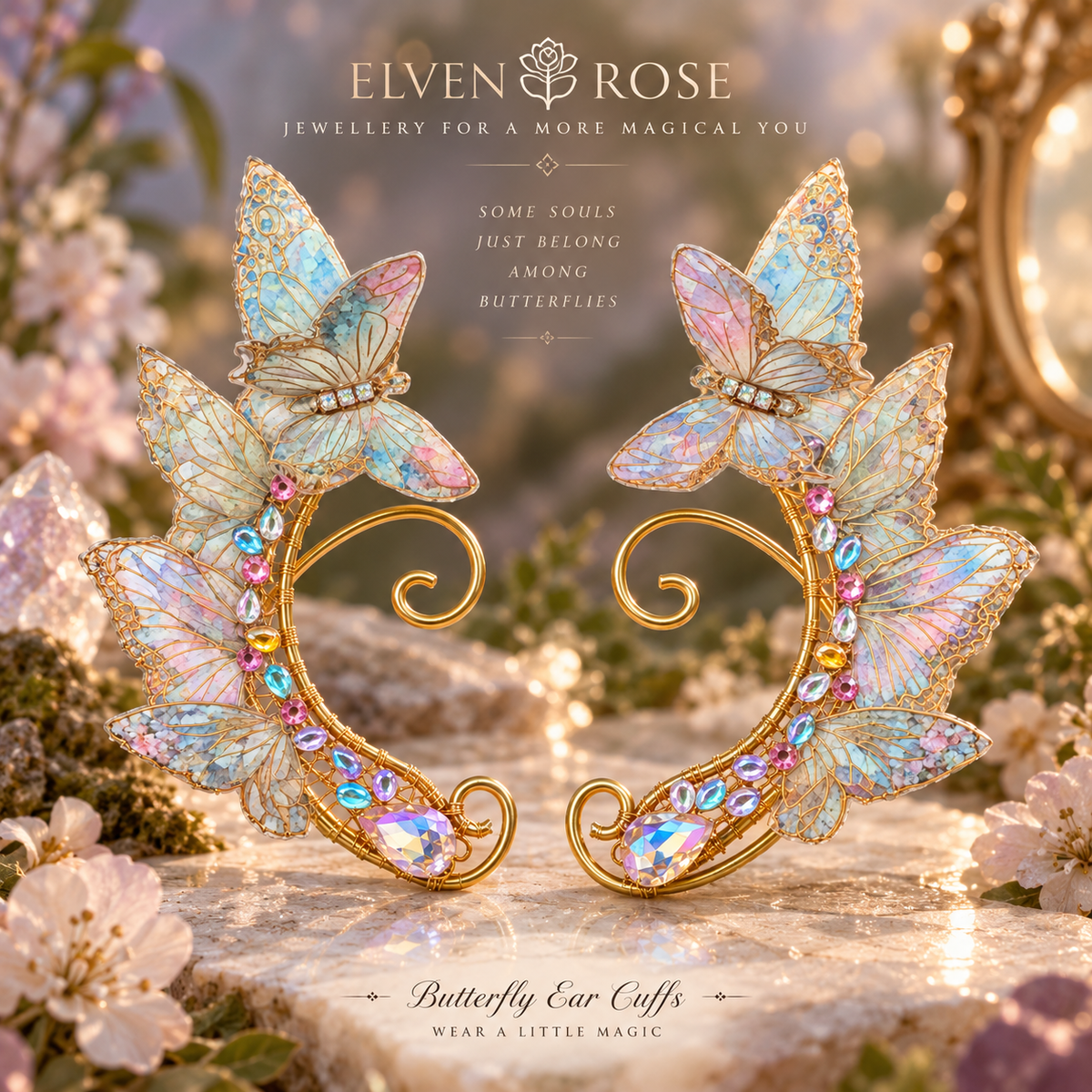 Whispering Wings Butterfly Ear Cuffs