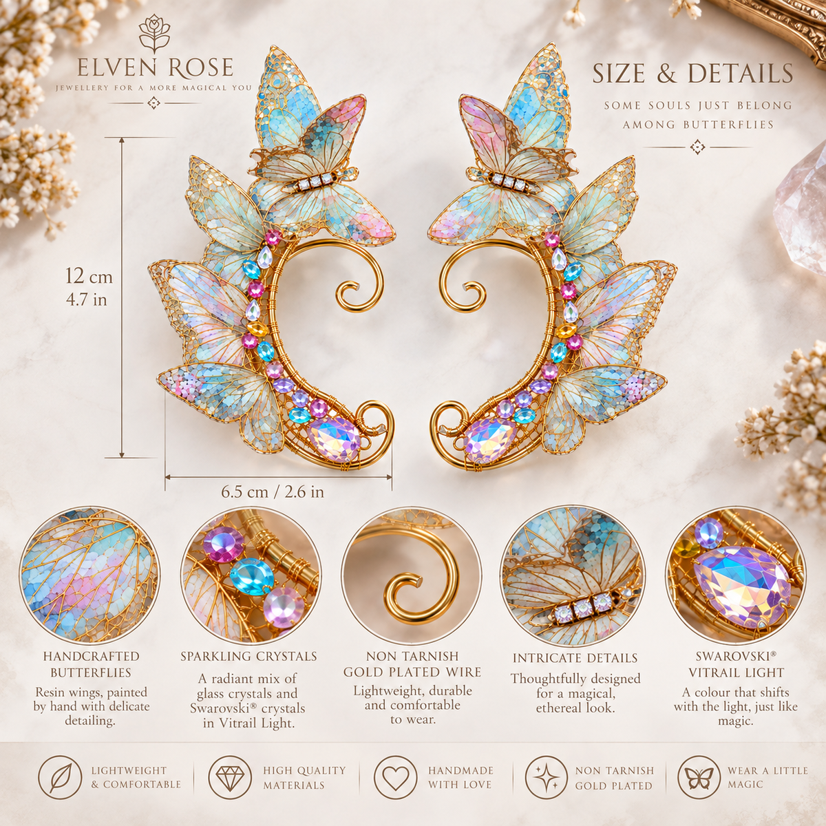 Whispering Wings Butterfly Ear Cuffs