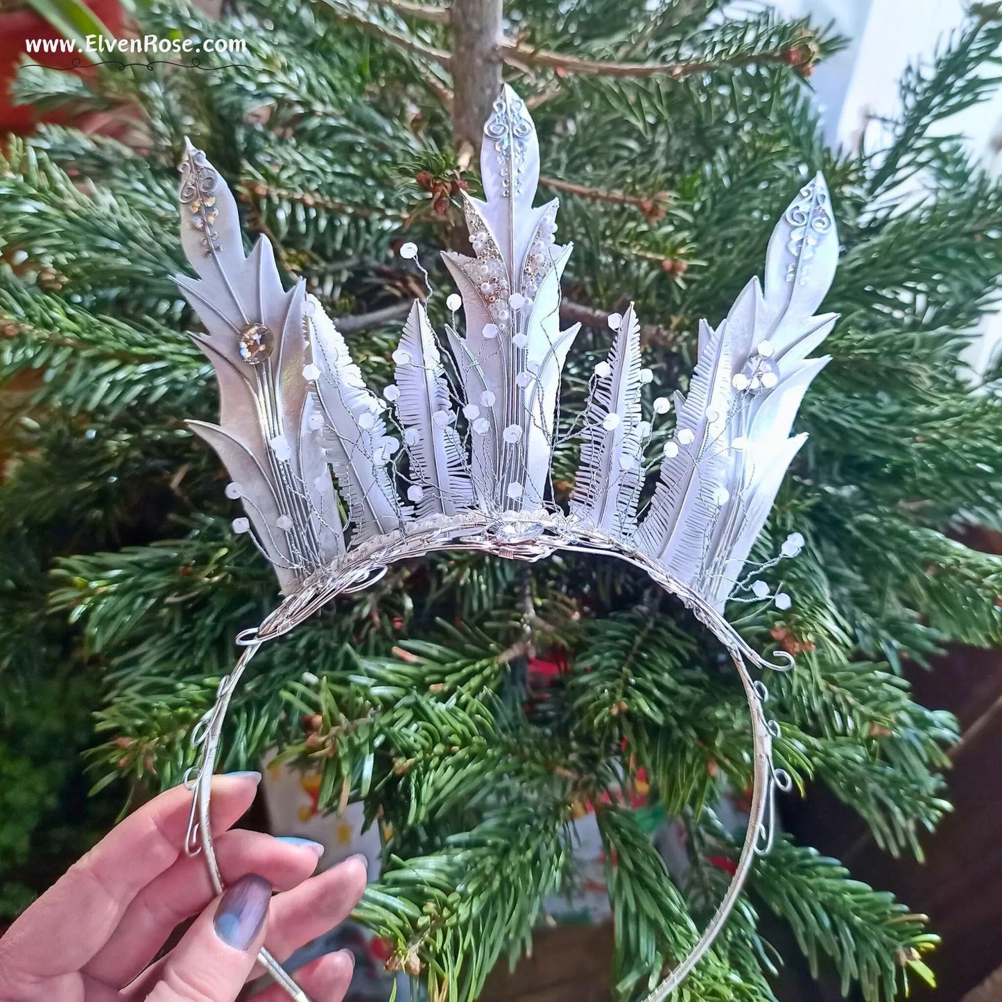 Aurora Frost Crown - Elven Rose