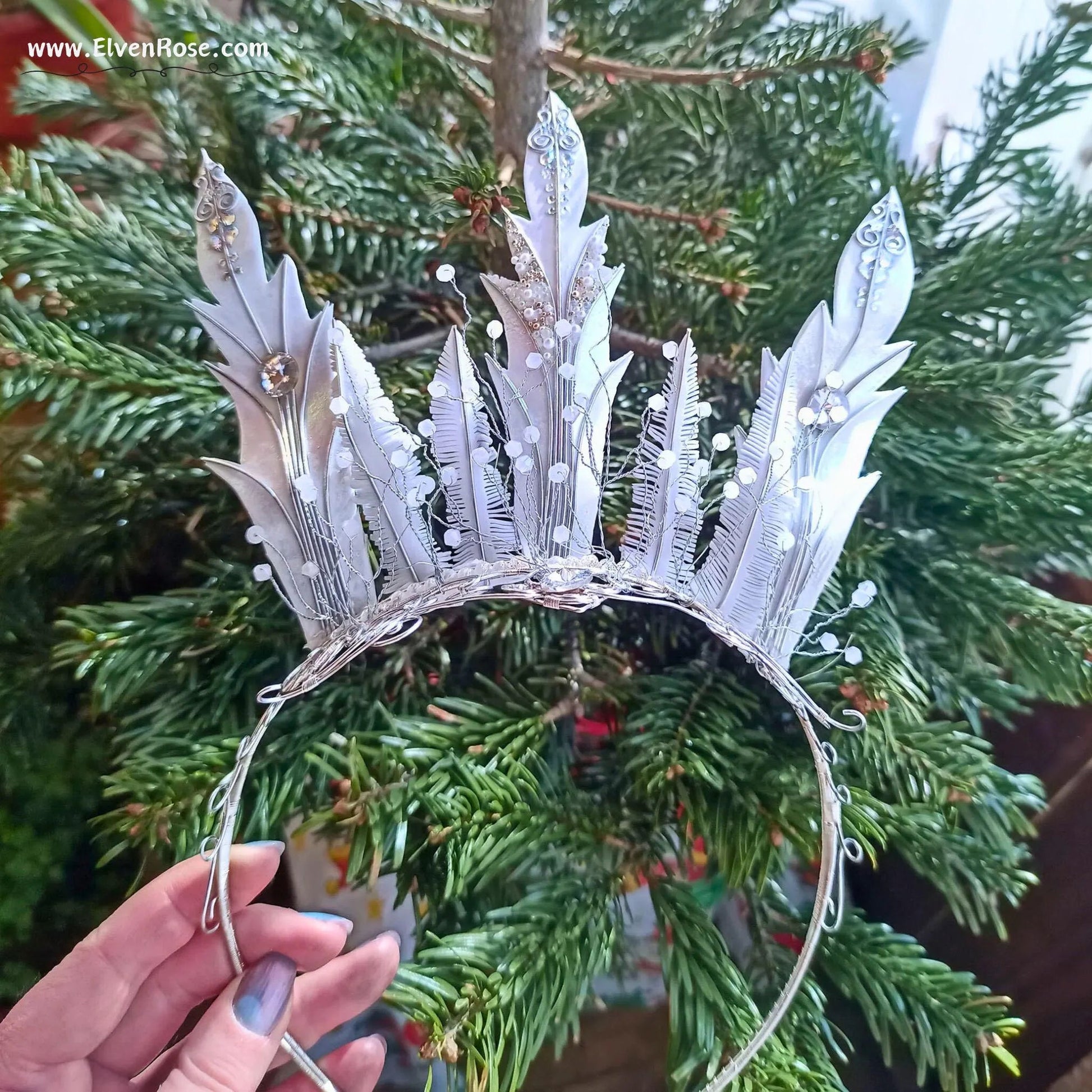 Aurora Frost Crown - Elven Rose