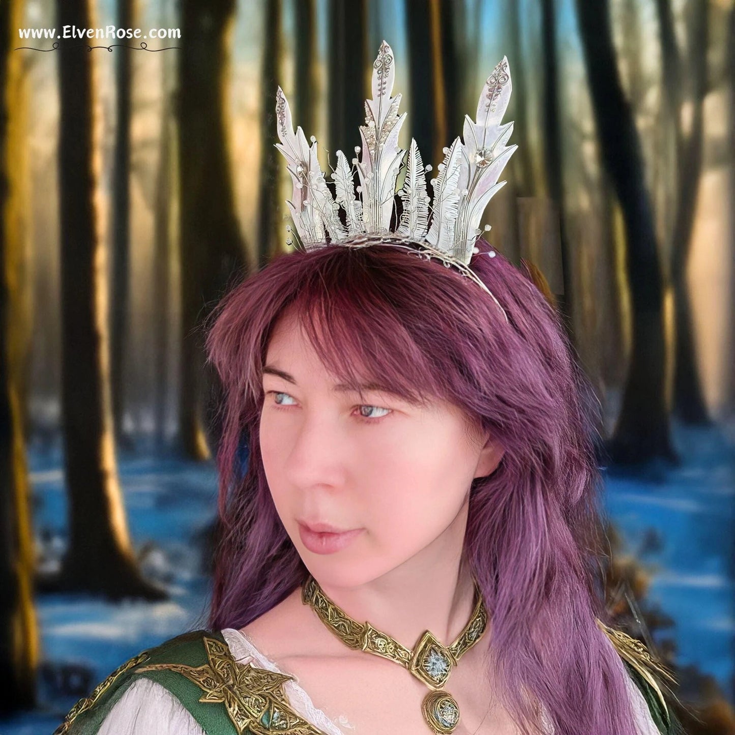 Aurora Frost Crown - Elven Rose