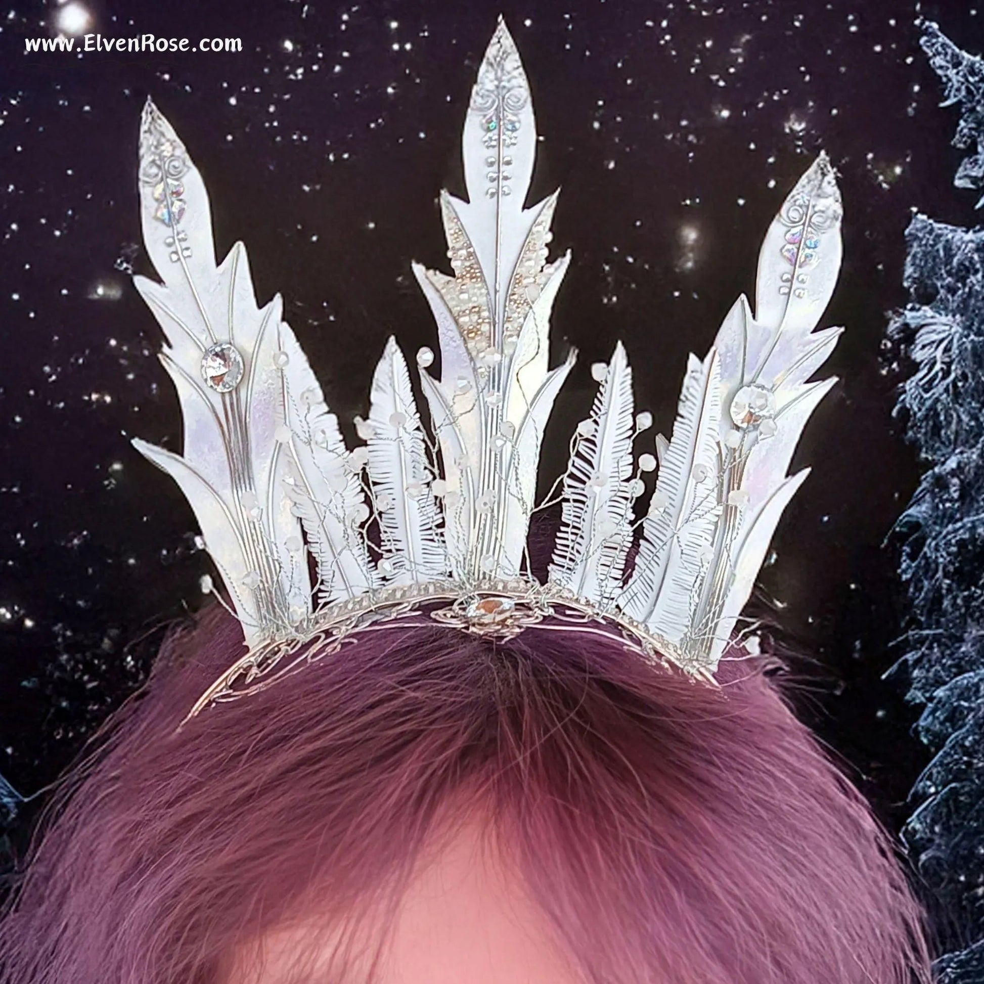 Aurora Frost Crown - Elven Rose