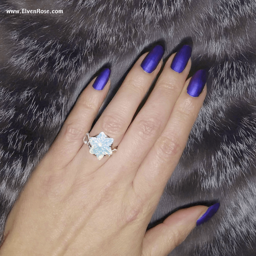 "Blooming Starlight" Fantasy Crystal Ring - Elven Rose