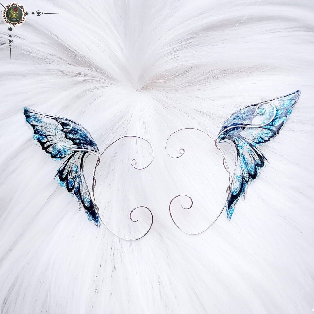 Blue Fairy Ear Wrap Earrings - Elven Rose