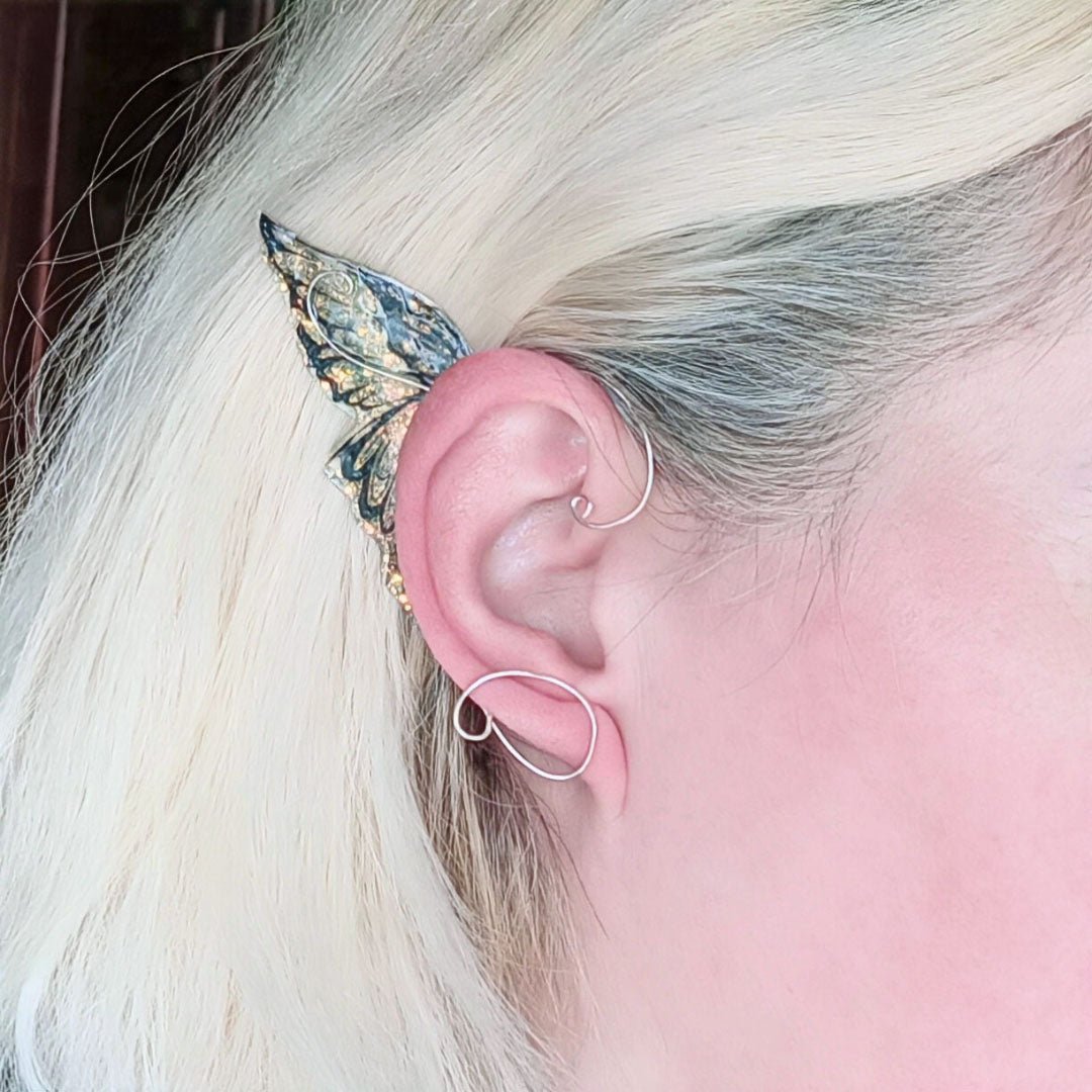 Butterfly Kisses Ear Wrap Earrings - Elven Rose