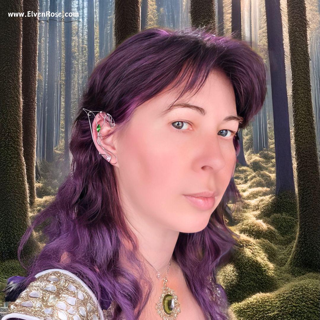 "Desert Rose" Fantasy Elf Ear Cuffs - Elven Rose