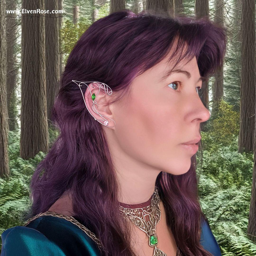 "Desert Rose" Fantasy Elf Ear Cuffs - Elven Rose