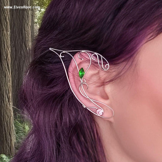 "Desert Rose" Fantasy Elf Ear Cuffs - Elven Rose