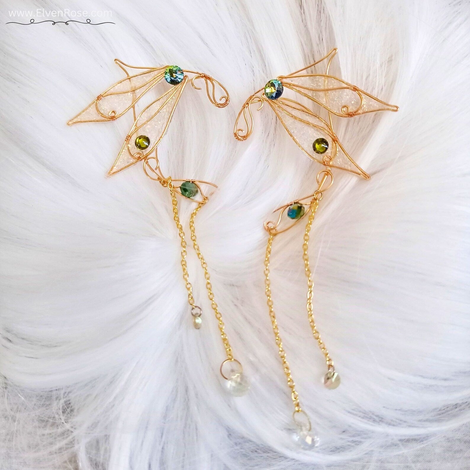 Dragonfly Elf Ear Cuffs - Elven Rose