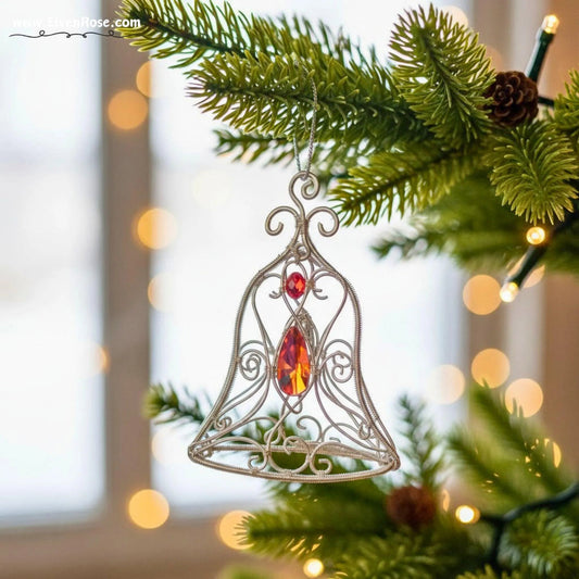Elven Bell Suncatcher / Ornament - Elven Rose