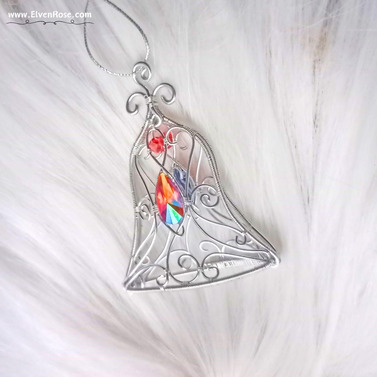 Elven Bell Suncatcher / Ornament - Elven Rose
