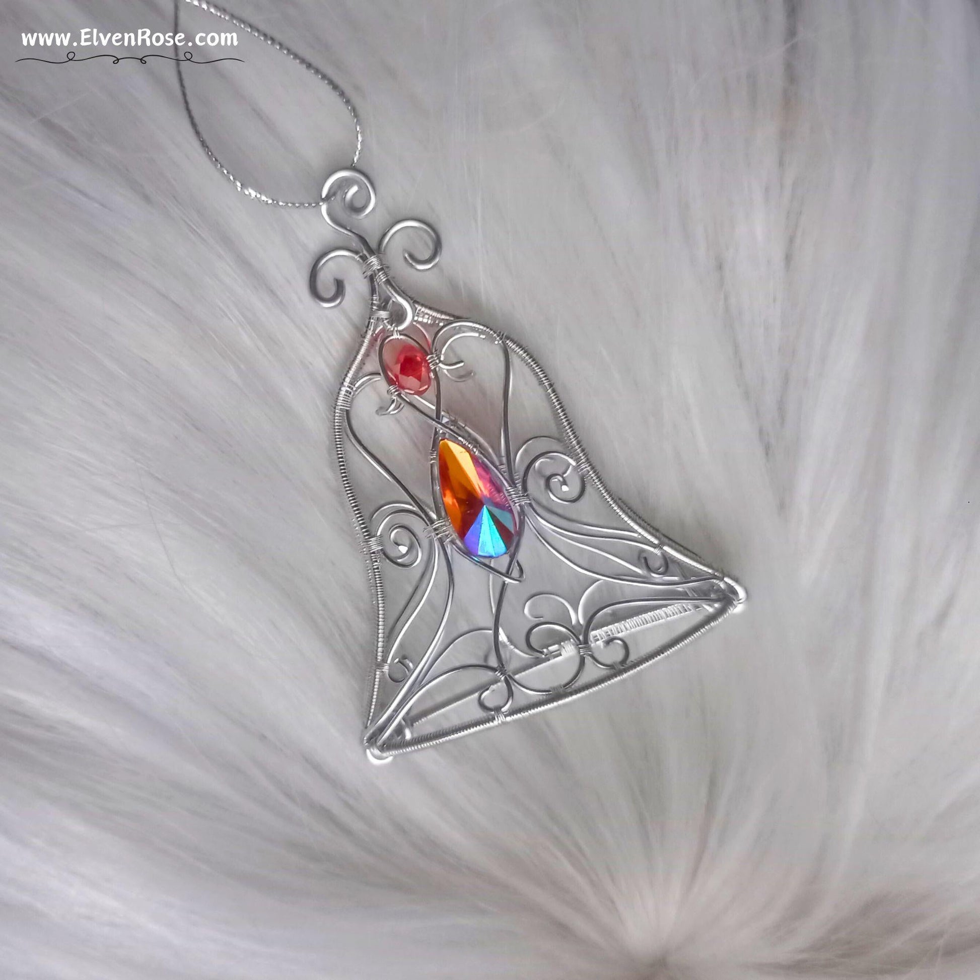 Elven Bell Suncatcher / Ornament - Elven Rose