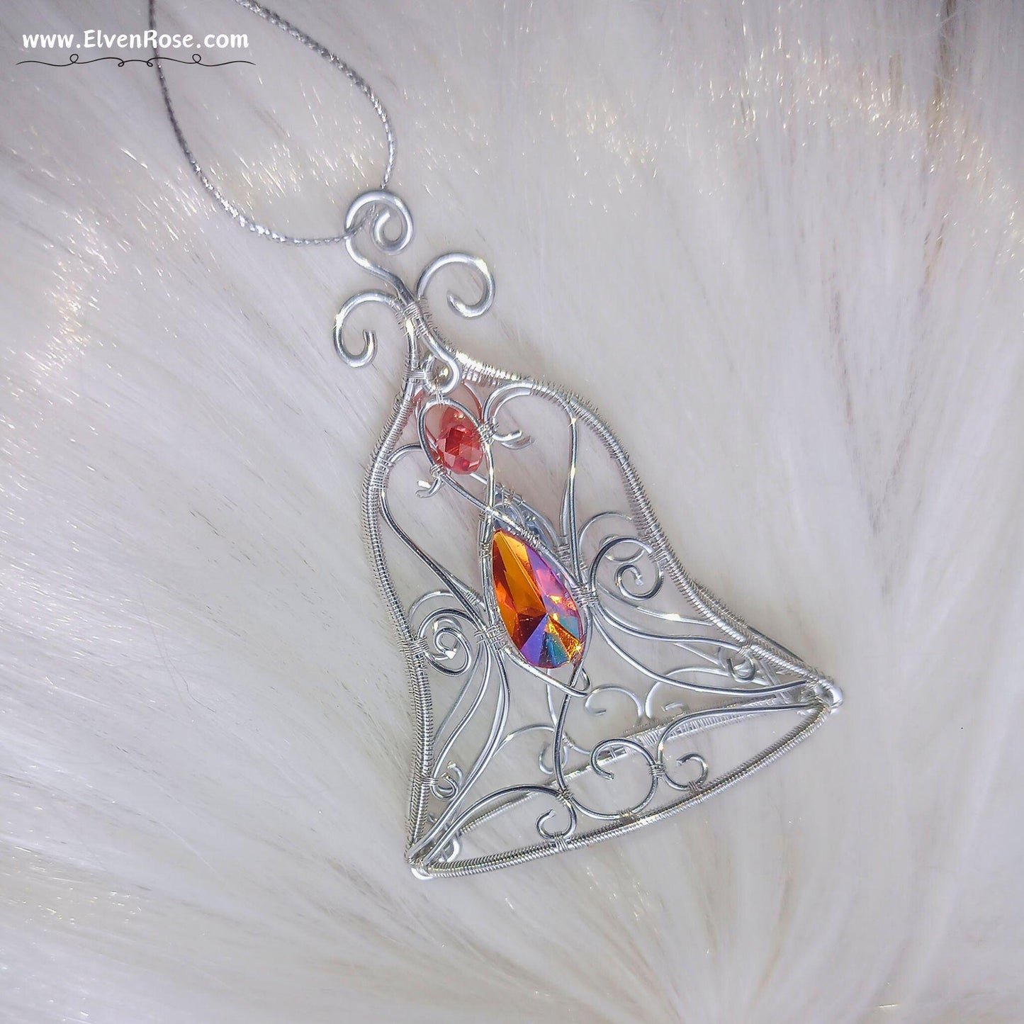 Elven Bell Suncatcher / Ornament - Elven Rose