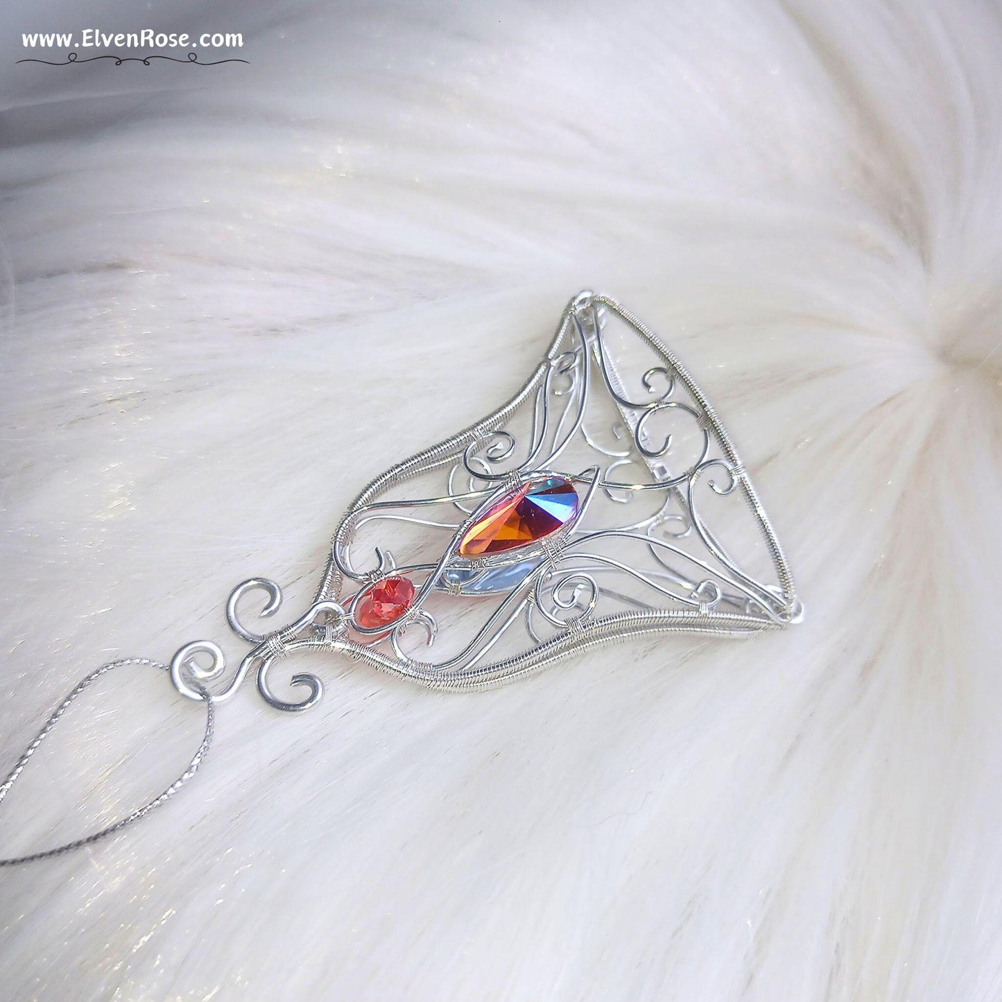 Elven Bell Suncatcher / Ornament - Elven Rose