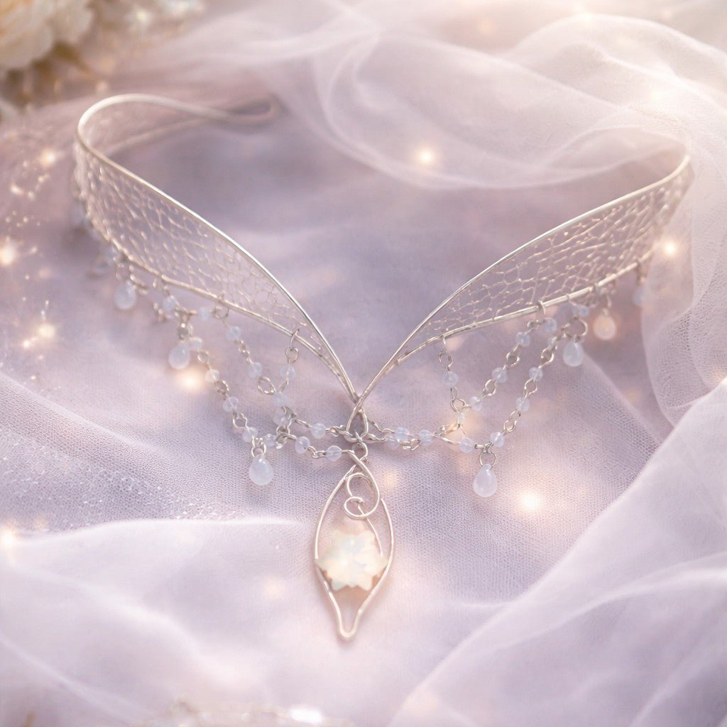 Elven Bride Moonveil Necklace - Elven Rose