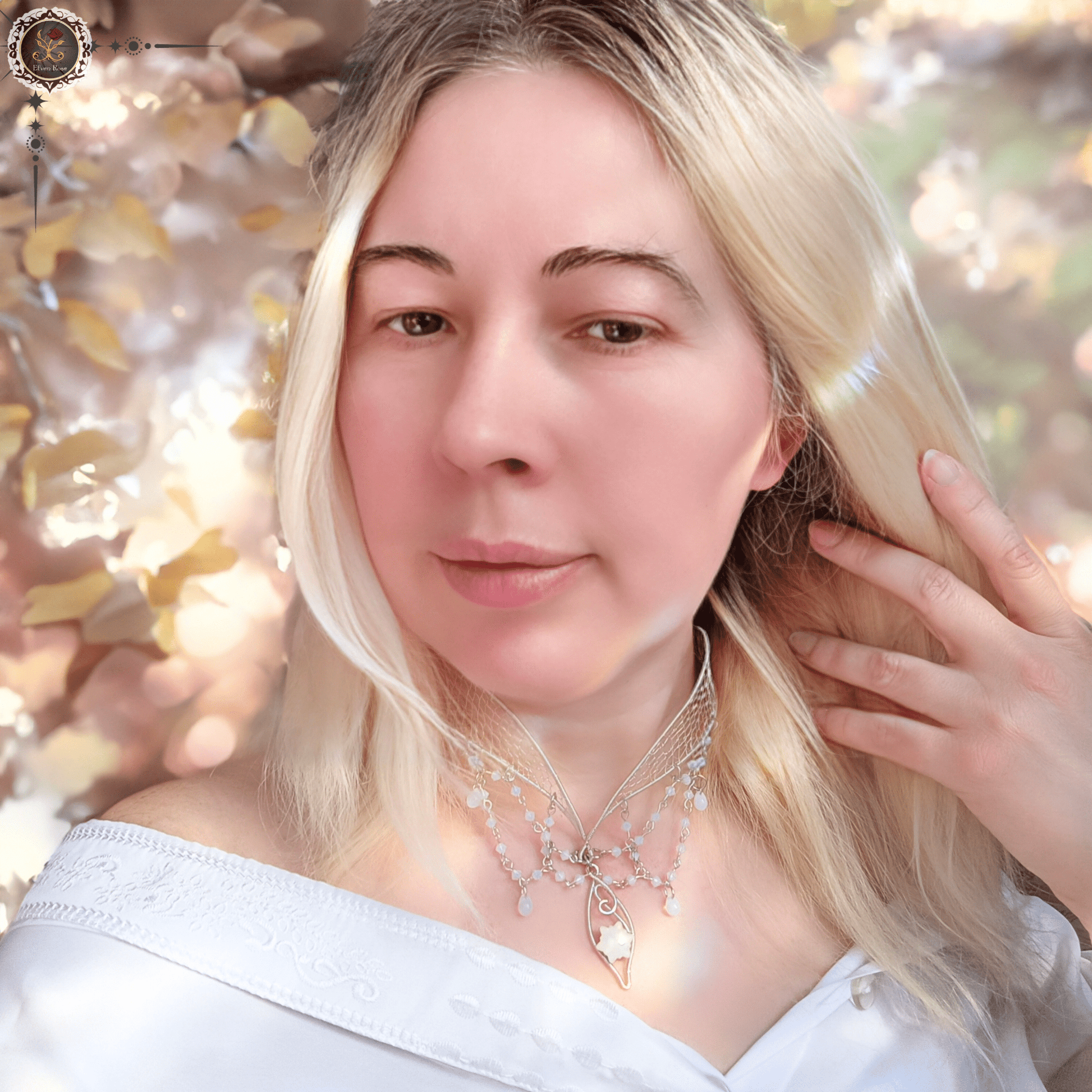 Elven Bride Moonveil Necklace - Elven Rose