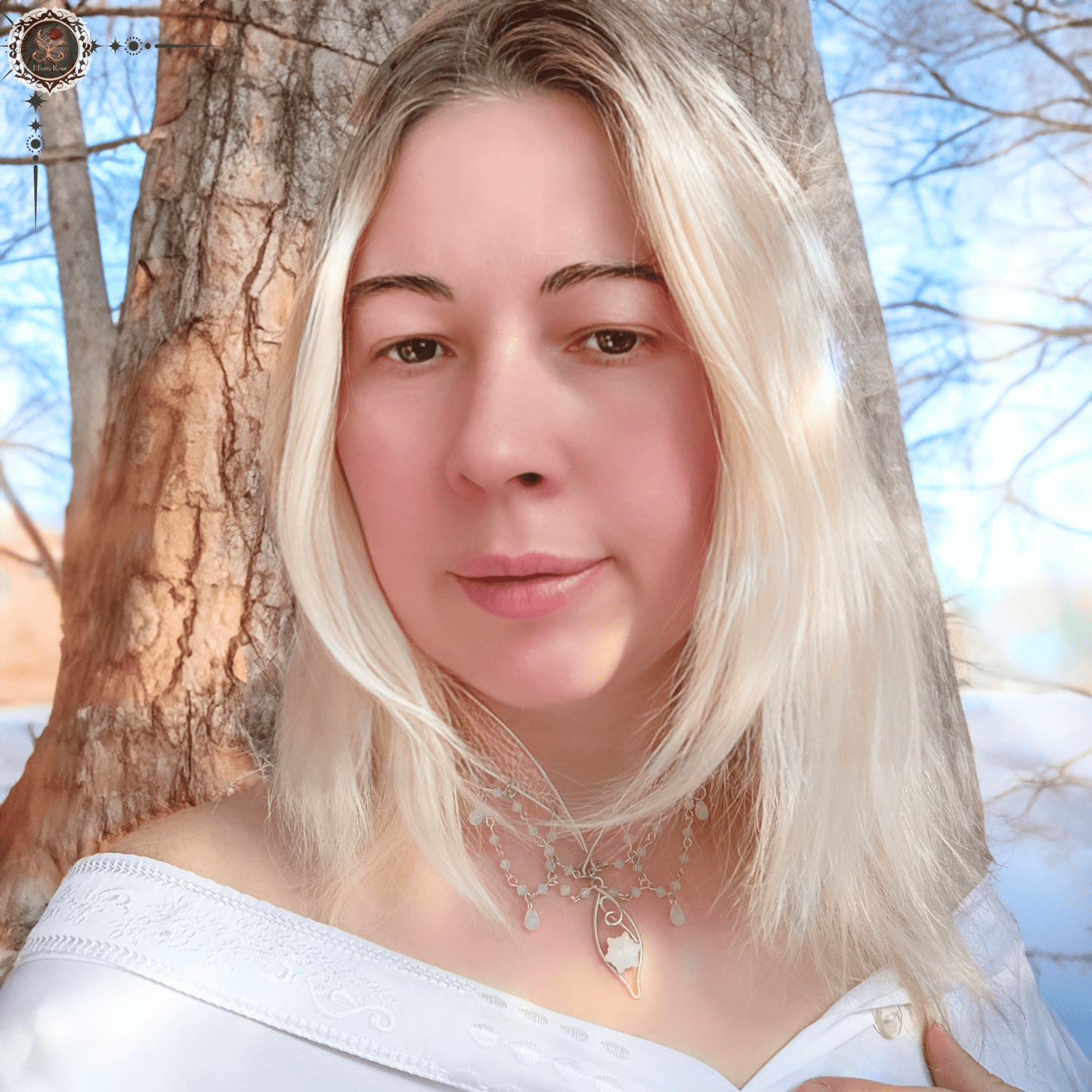 Elven Bride Moonveil Necklace - Elven Rose