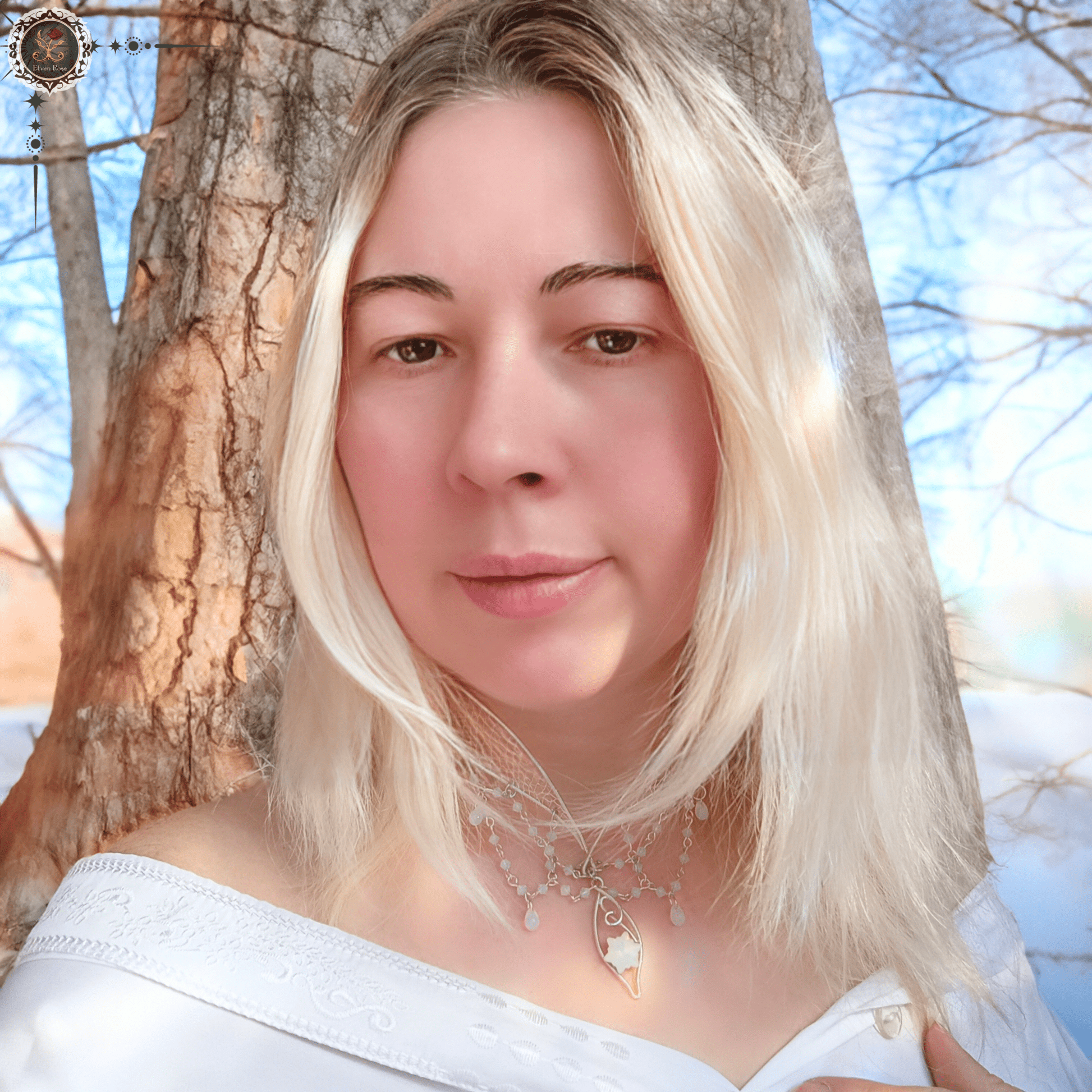 Elven Bride Moonveil Necklace - Elven Rose