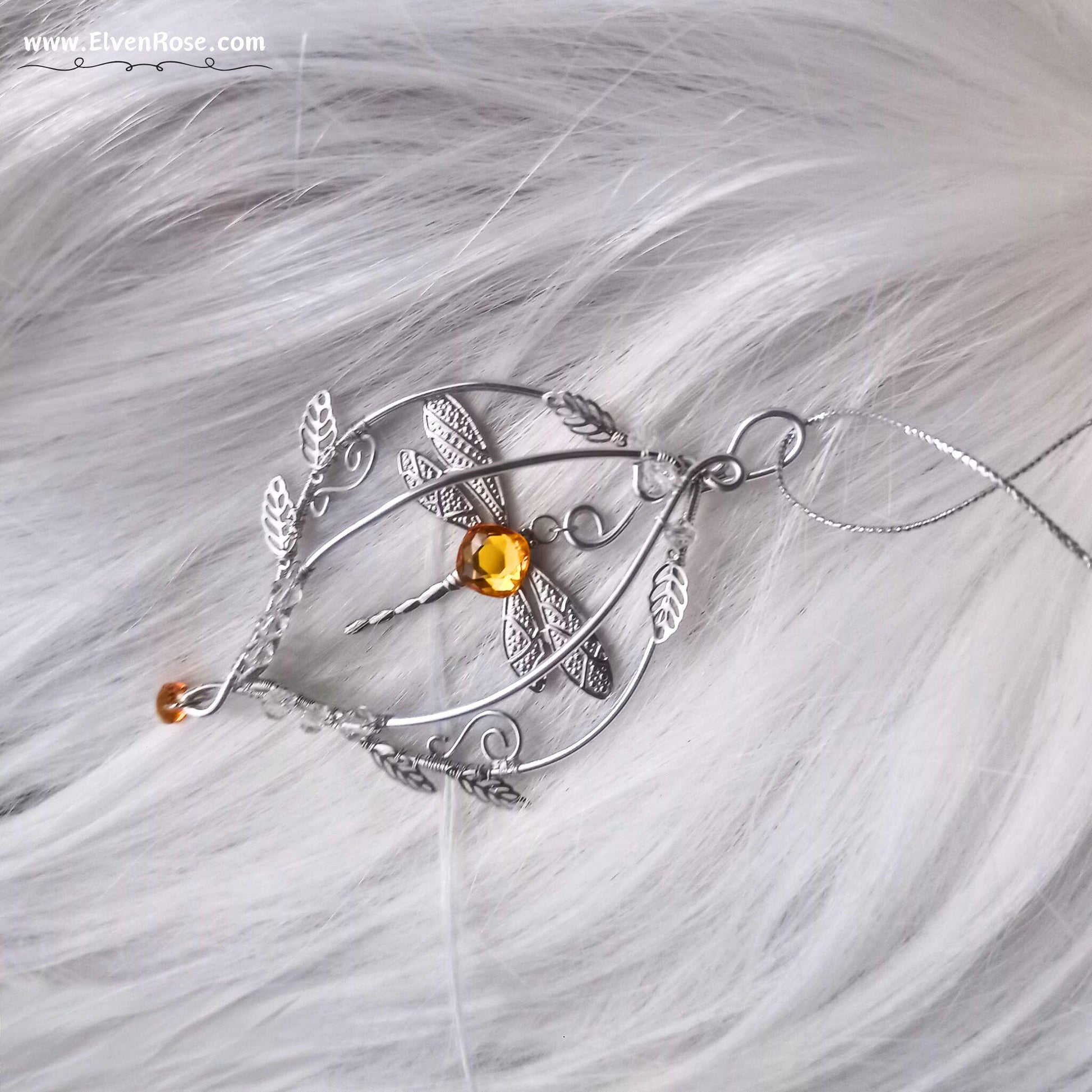 Elven Dragonfly Ornament | Elven Rose - Christmas Ornament