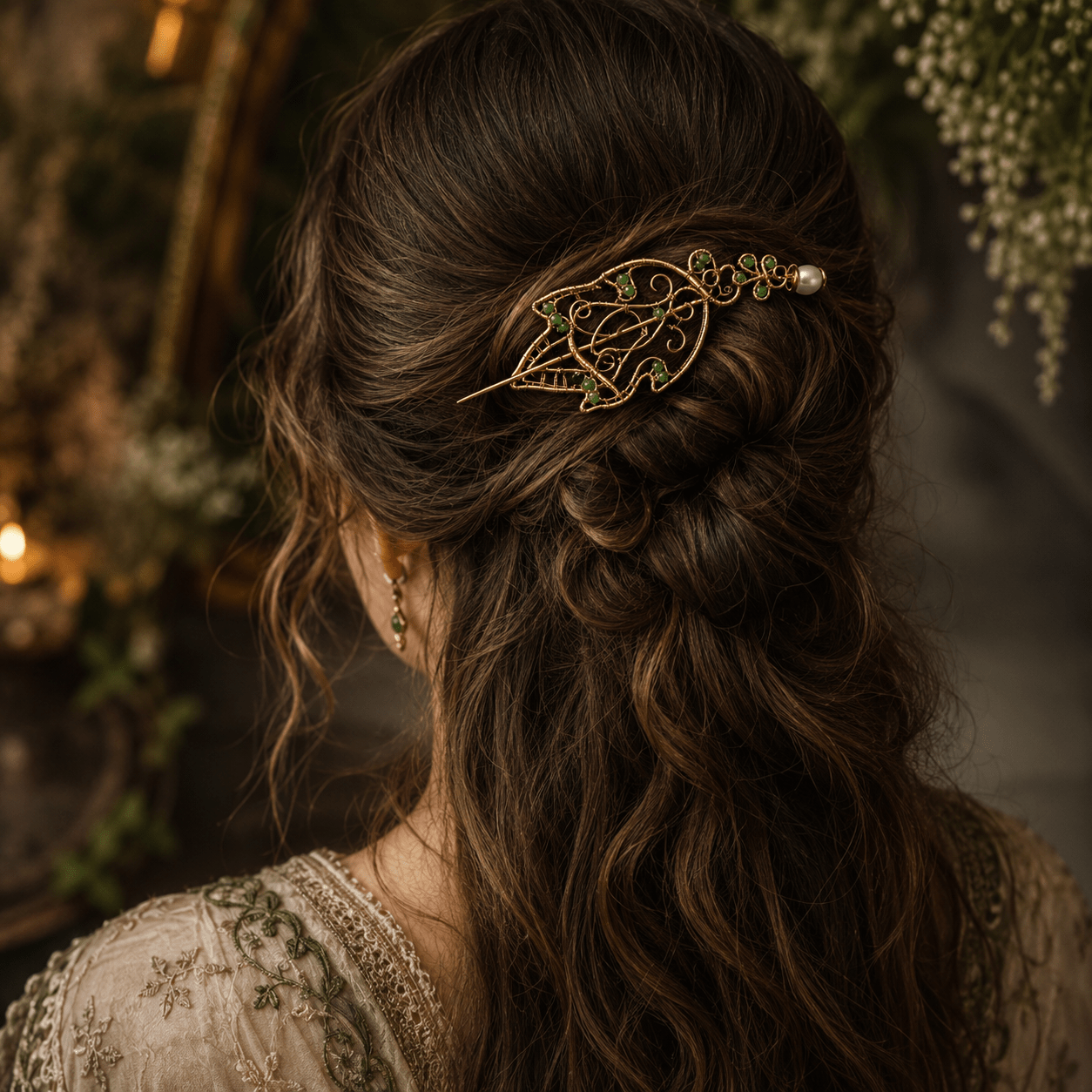 Elven Leaf Brooch & Cloak Clasp - Elven Rose