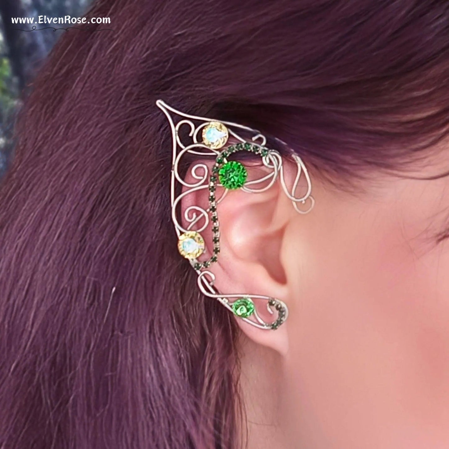 "Elven Radiance" Elf Ear Cuffs - Elven Rose