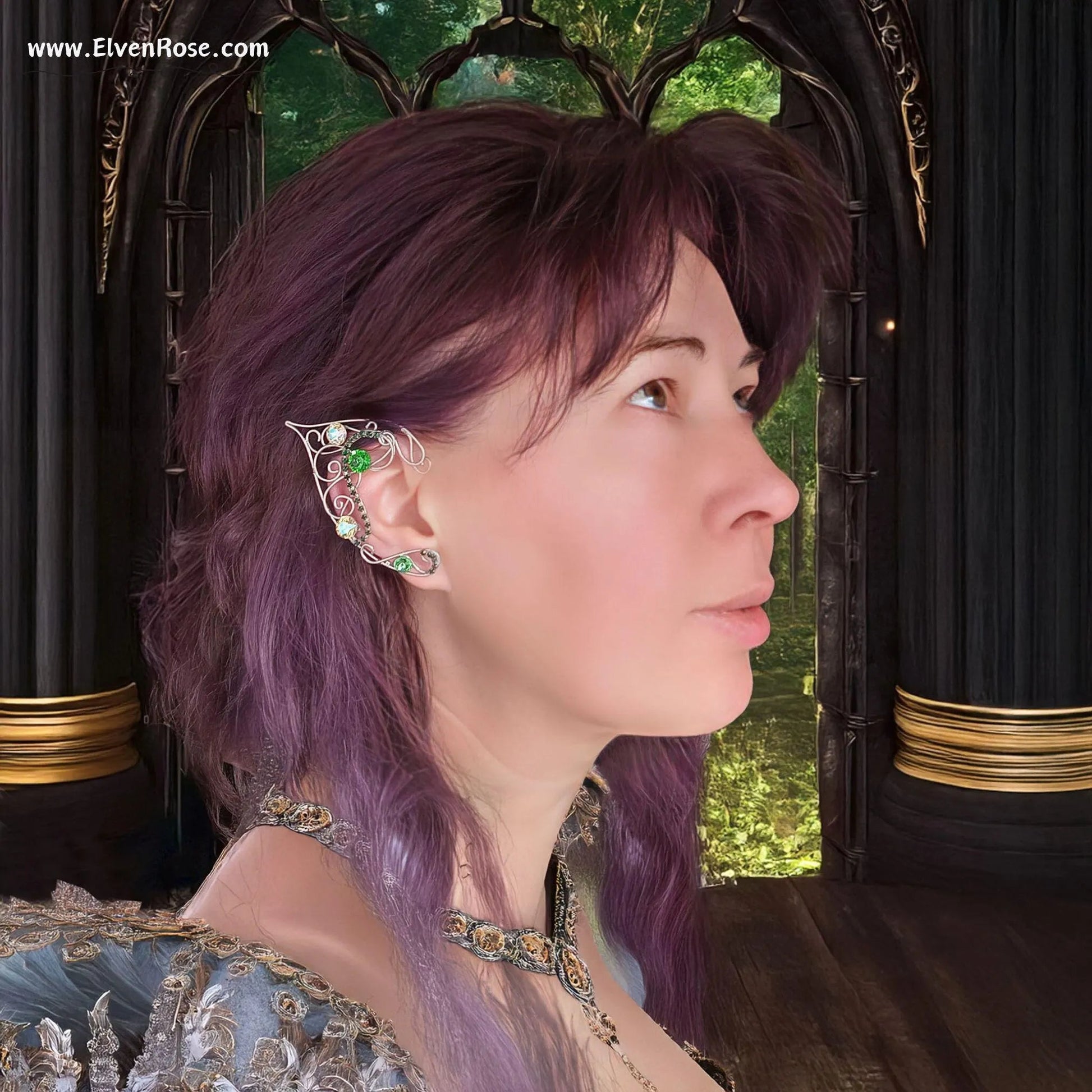 "Elven Radiance" Elf Ear Cuffs - Elven Rose