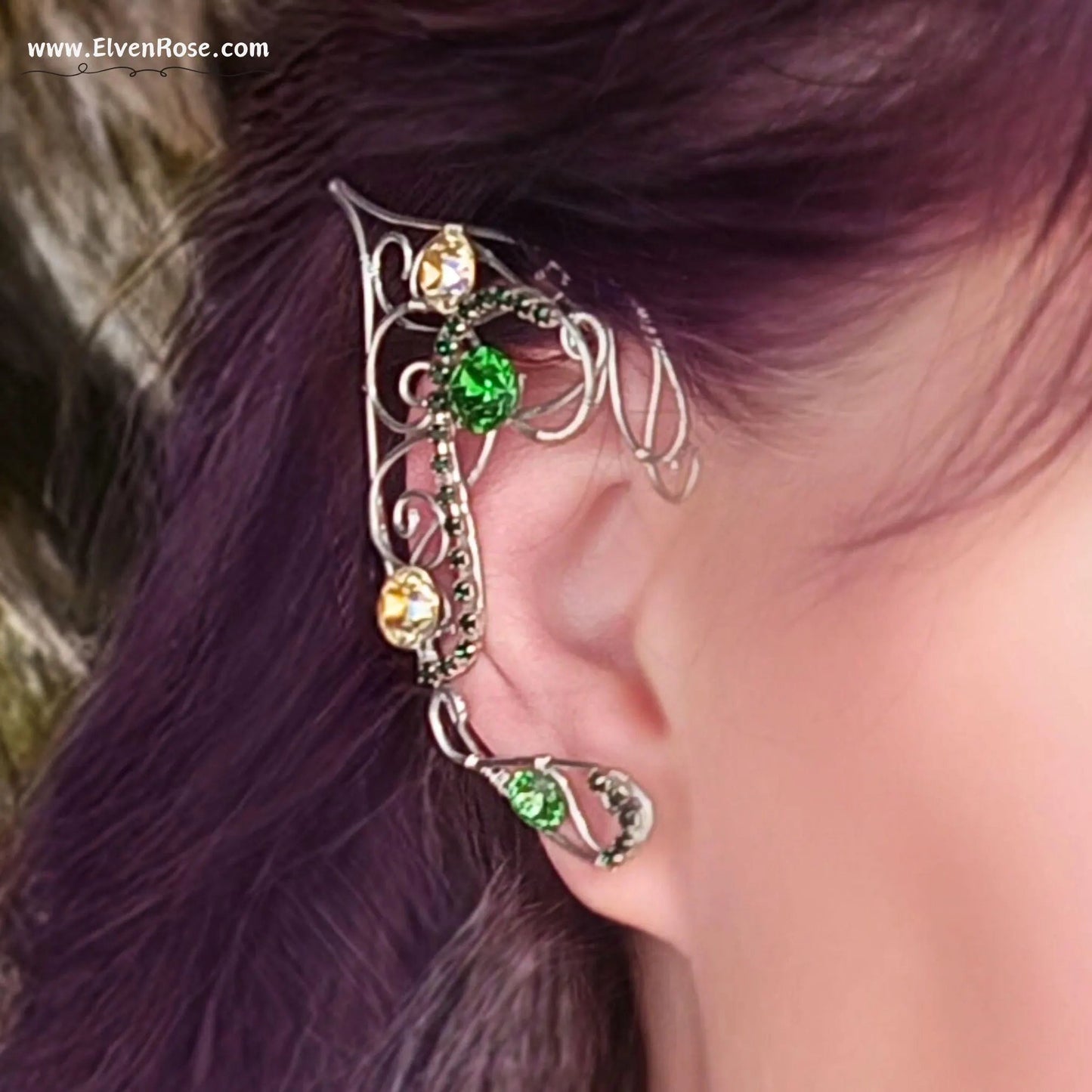 "Elven Radiance" Elf Ear Cuffs - Elven Rose