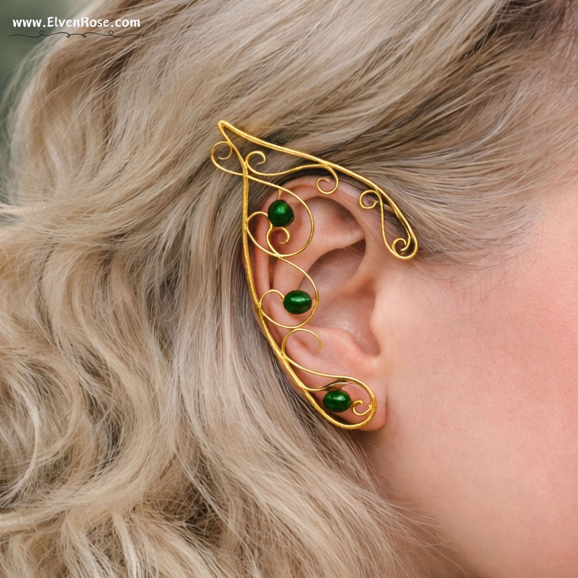 "Elven Ranger Elf Ears" Forest Elf Ear Cuffs - Elven Rose