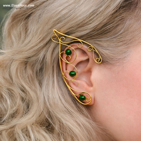 "Elven Ranger Elf Ears" Forest Elf Ear Cuffs - Elven Rose