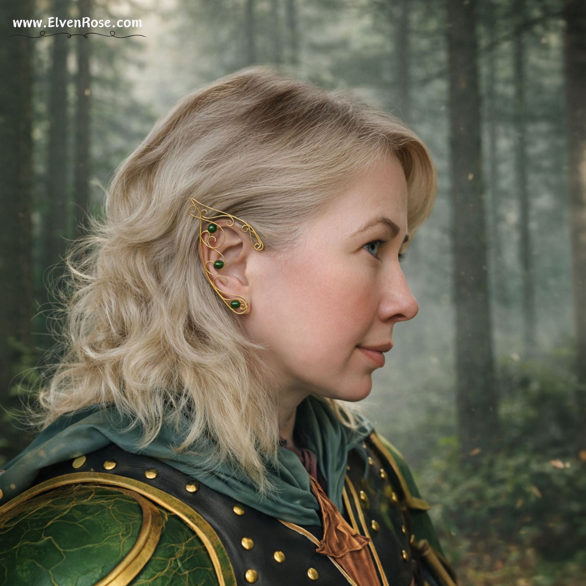 "Elven Ranger Elf Ears" Forest Elf Ear Cuffs - Elven Rose