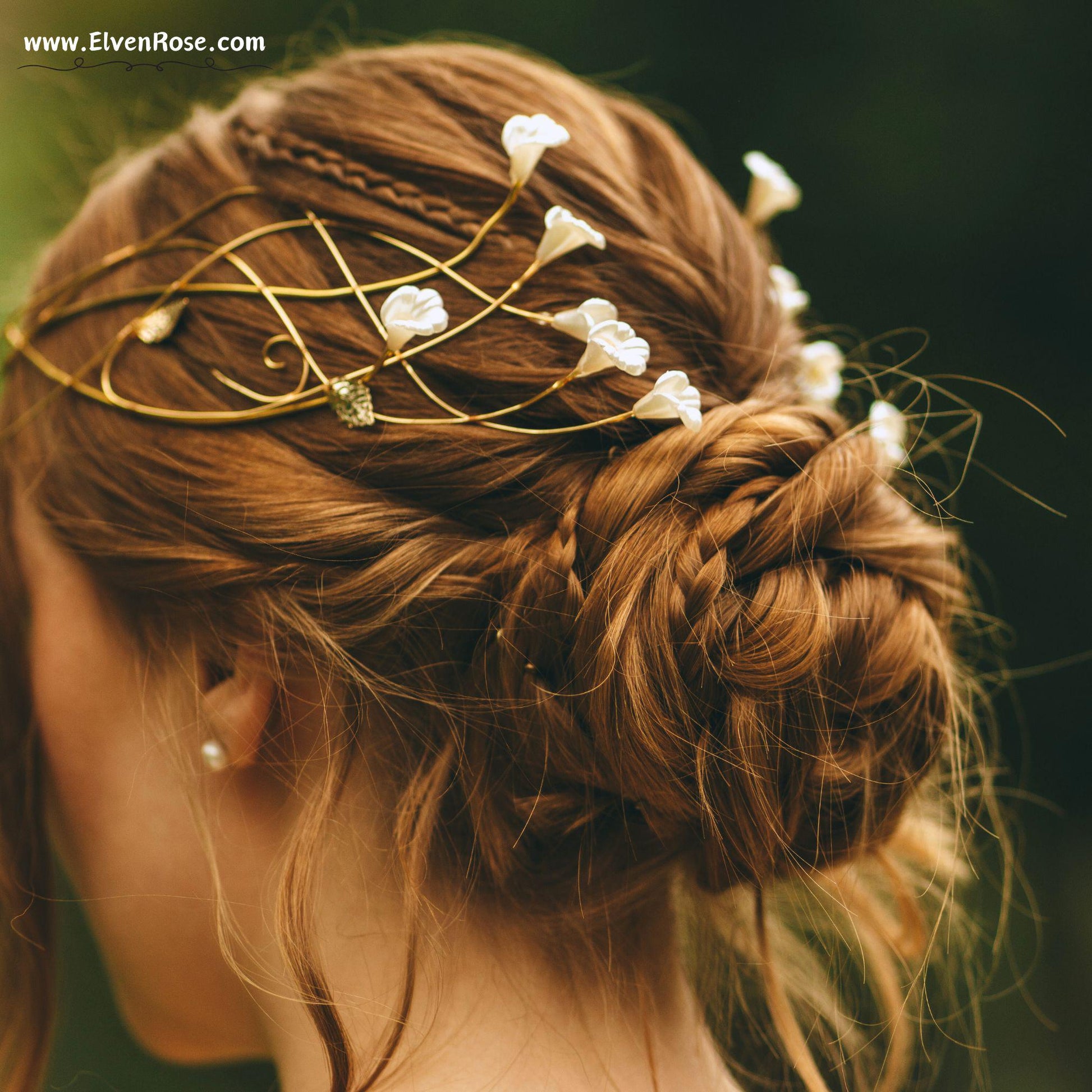 "Lady of Light" Elven Gold Tiara - Elven Rose