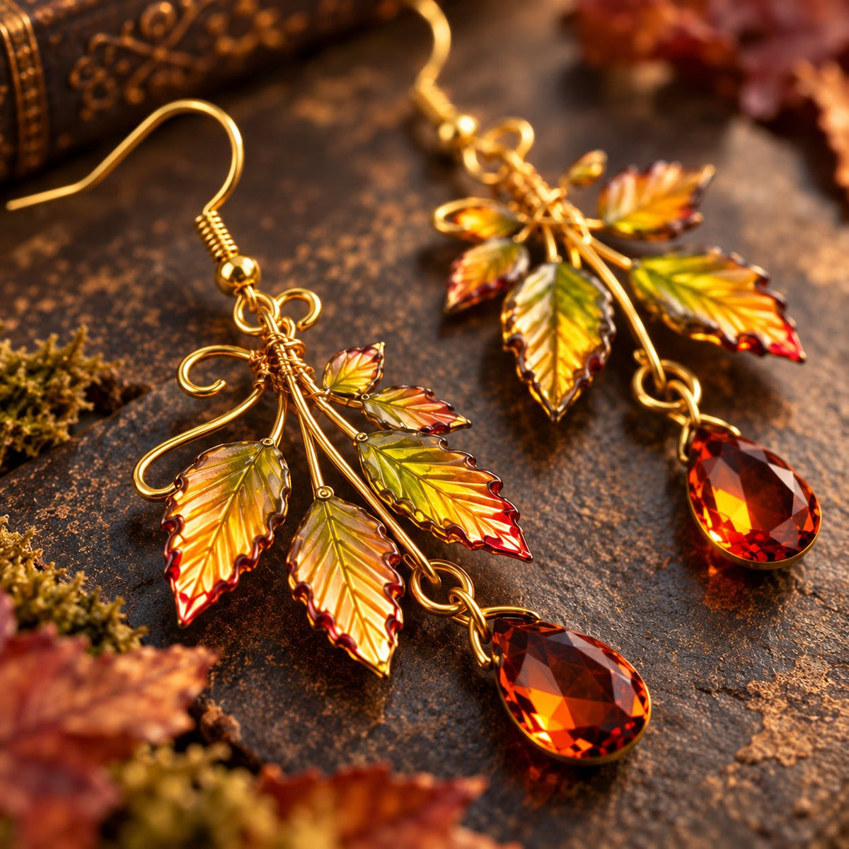 Emberwild Remembering Leaves Earrings - Elven Rose