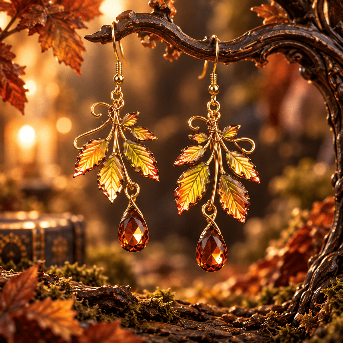 Emberwild Remembering Leaves Earrings - Elven Rose