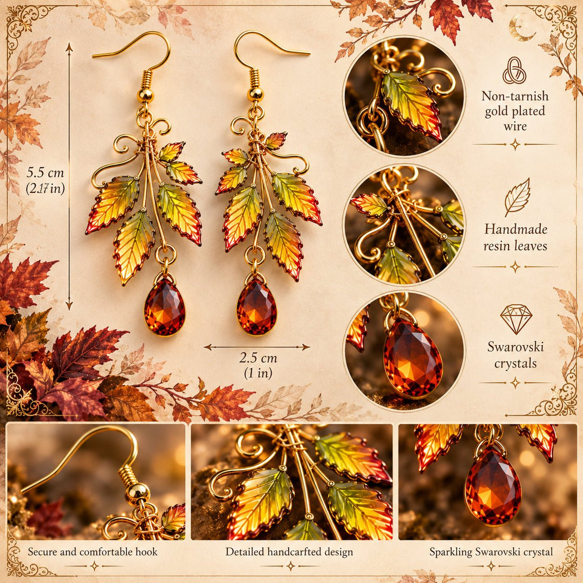 Emberwild Remembering Leaves Earrings - Elven Rose