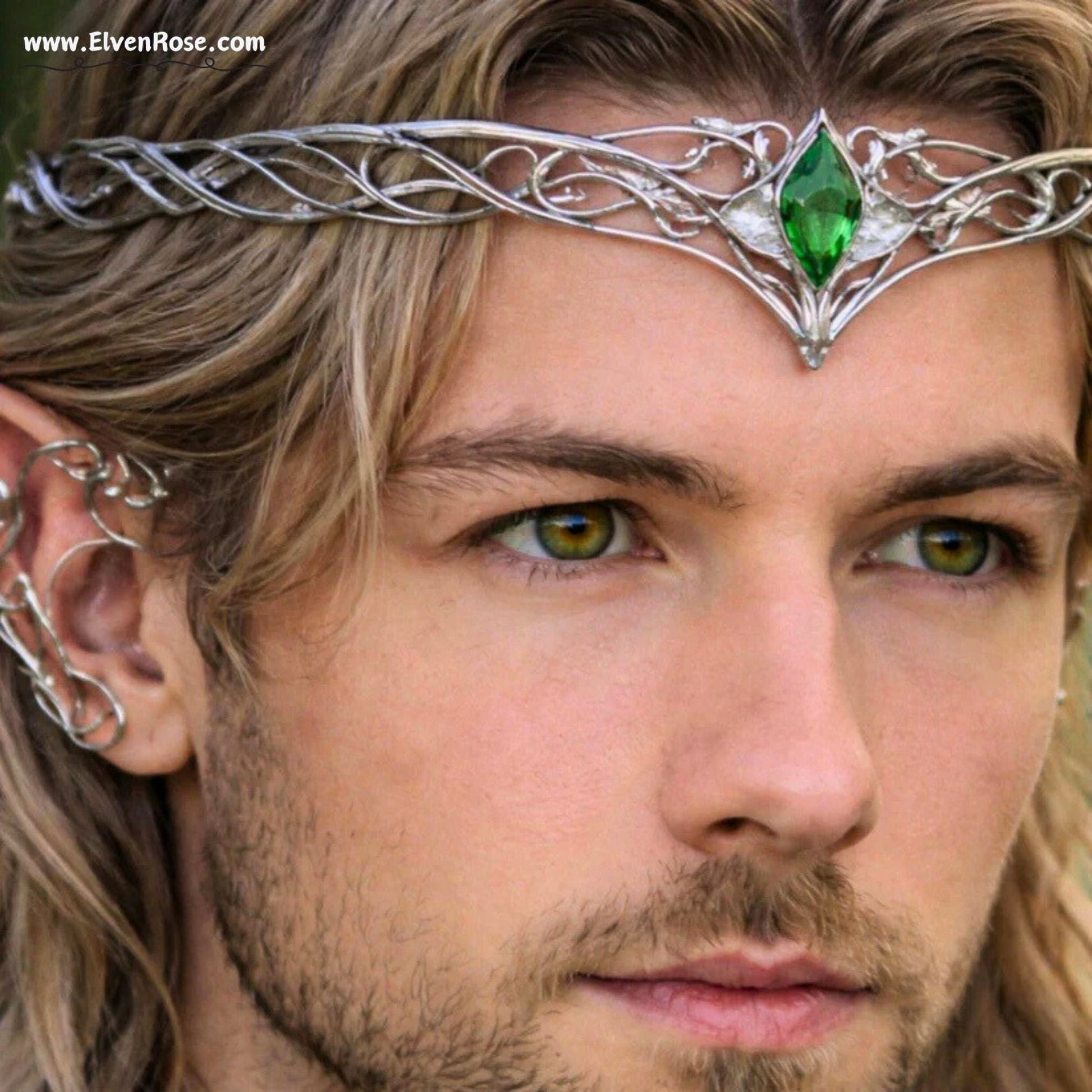 Emerald Enchantment Adjustable Elven Crown - Elven Rose
