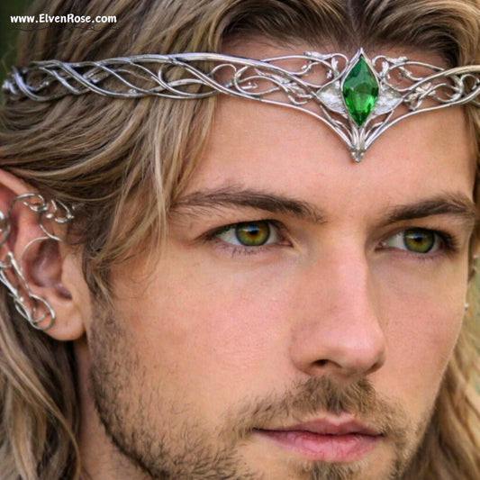 Emerald Enchantment Adjustable Elven Crown - Elven Rose