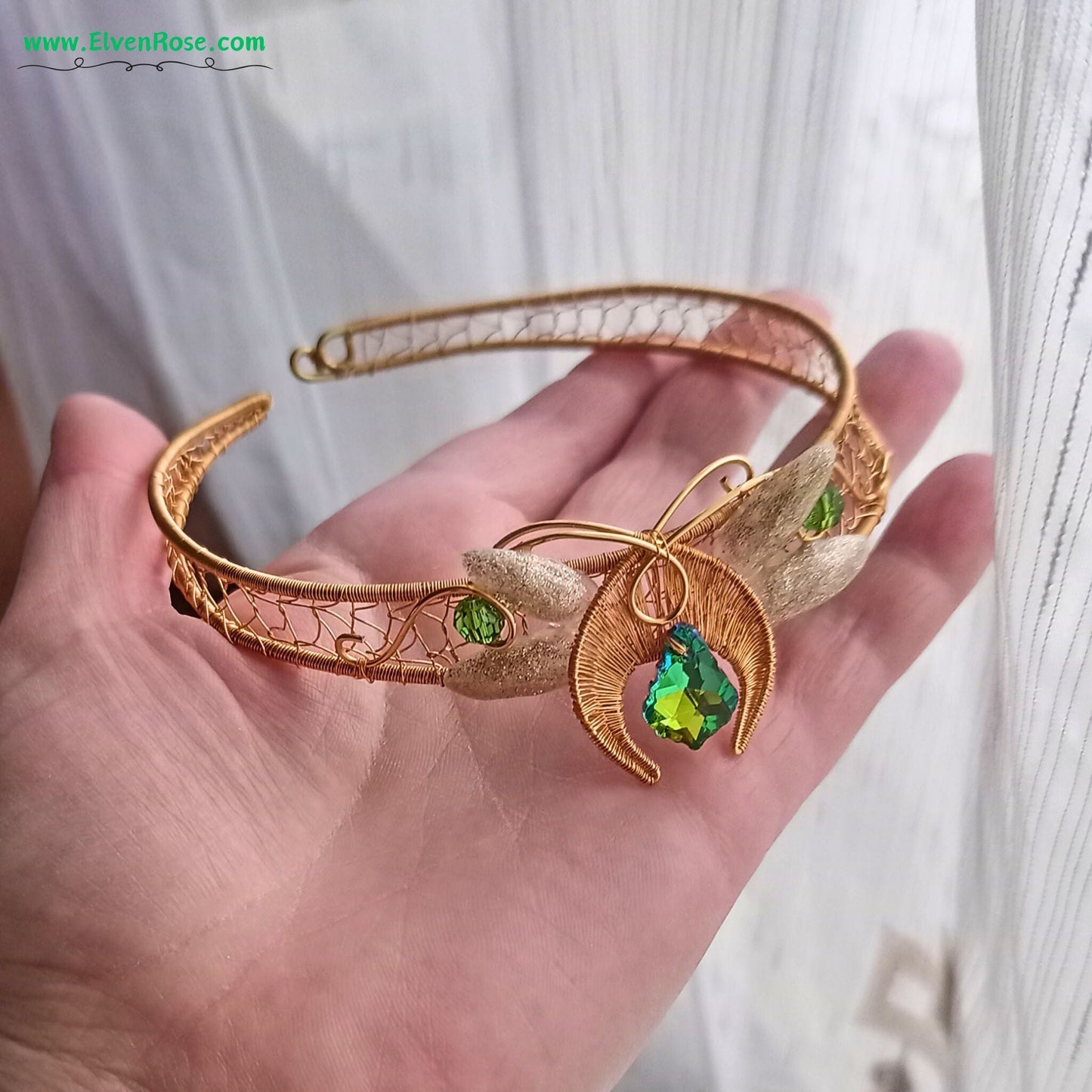 Emerald Moonbloom Elven Armband - Elven Rose