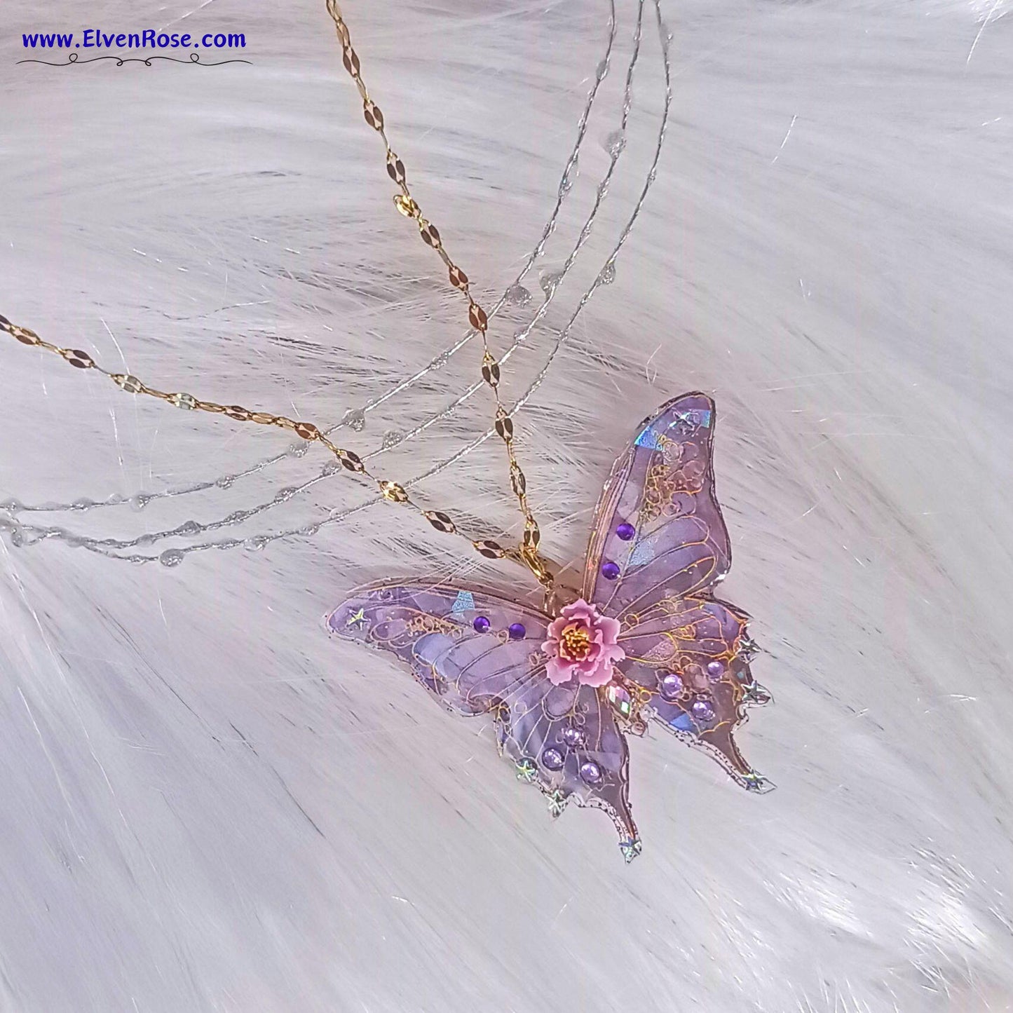 Enchanted Butterfly Jewelry Set - Elven Rose