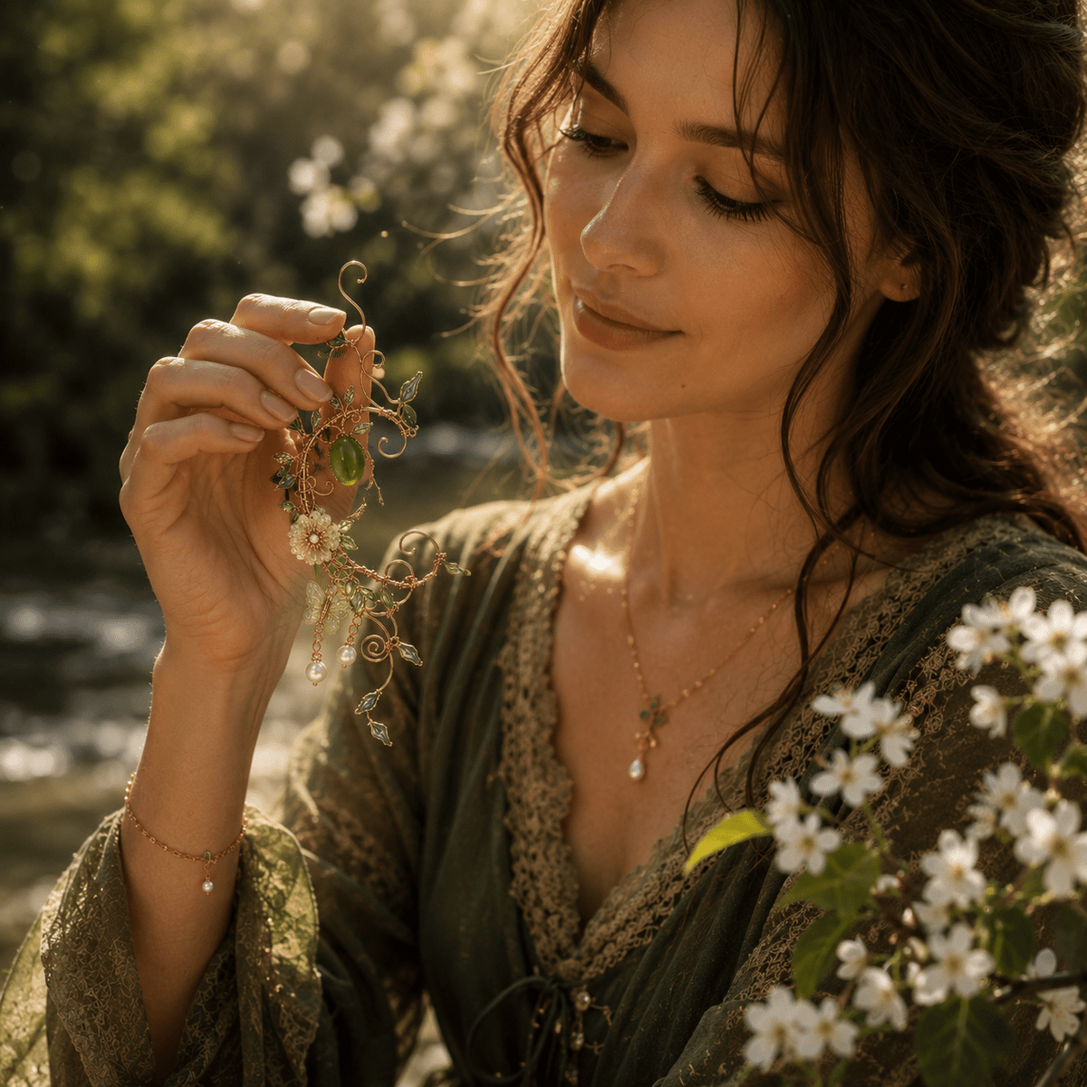 Enchanted Garden Ear Cuff - Elven Rose