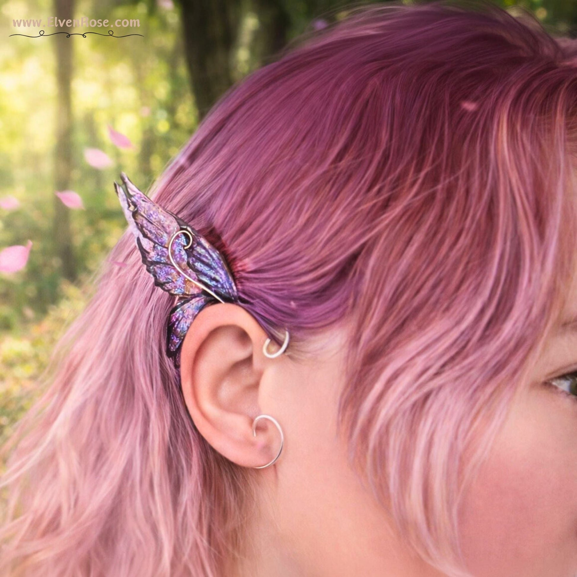 Fairy Ear Wrap Earrings - Elven Rose