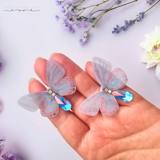Fairy Wing Butterfly Earrings - Elven Rose