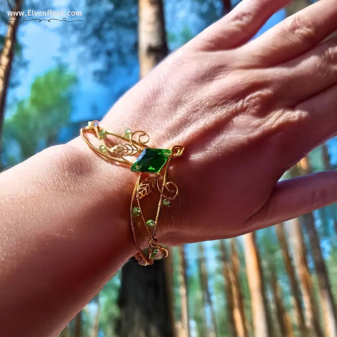 "Forest Heart Elf Cuff" Elven Forest Bracelet - Elven Rose