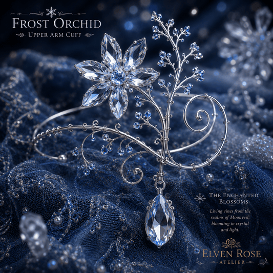 Frost Orchid Arm Cuff - Elven Rose