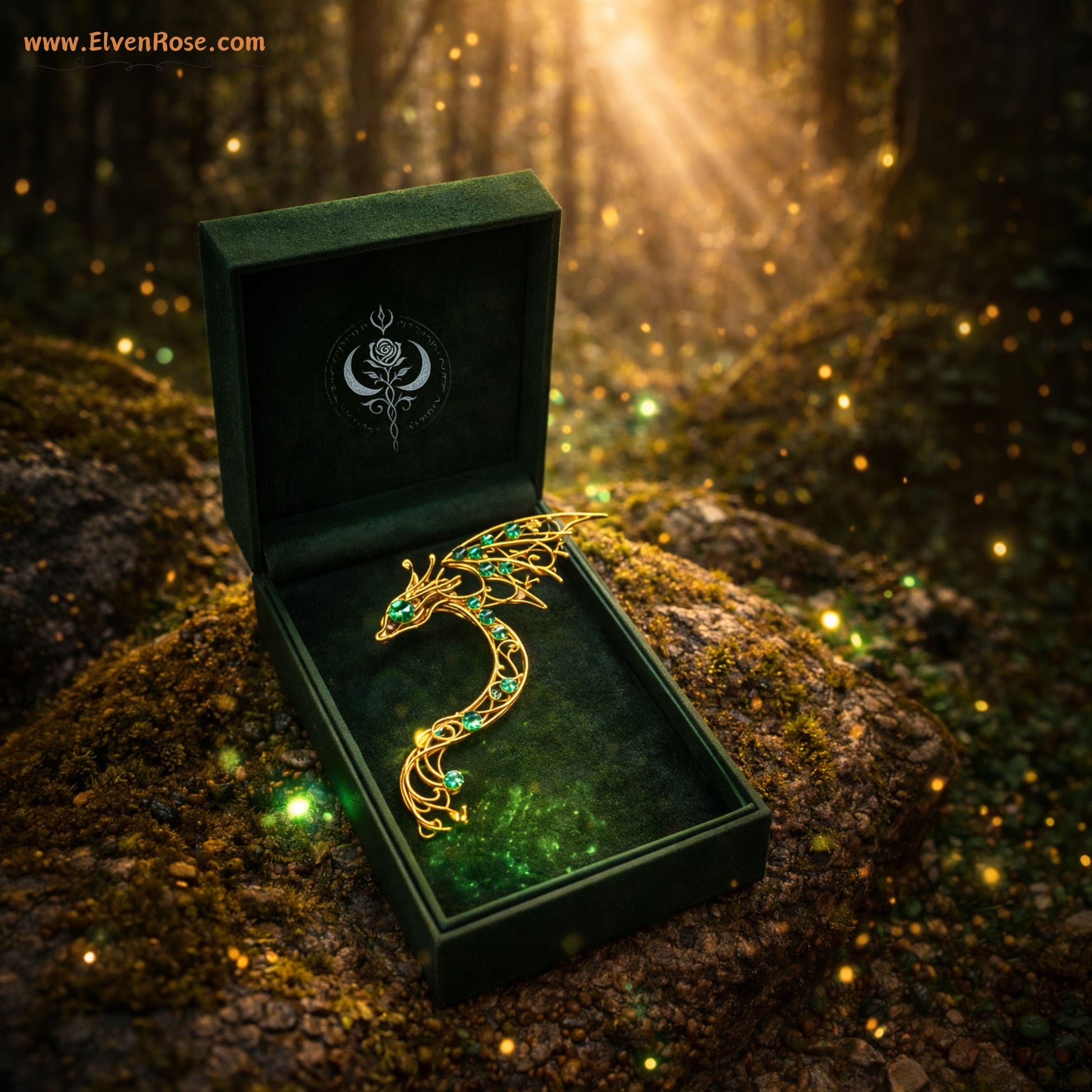 Golden Dragon Ear Wrap Earring - Elven Rose